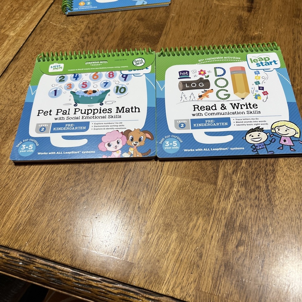 Leapfrog Leapstart Books- Level 2 Pre-K Pet Pal Puppies Math And Read & Write